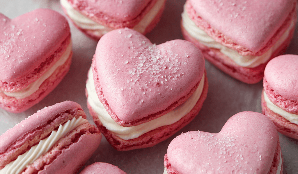 Heart-Shaped Vanilla Macarons with Buttercream