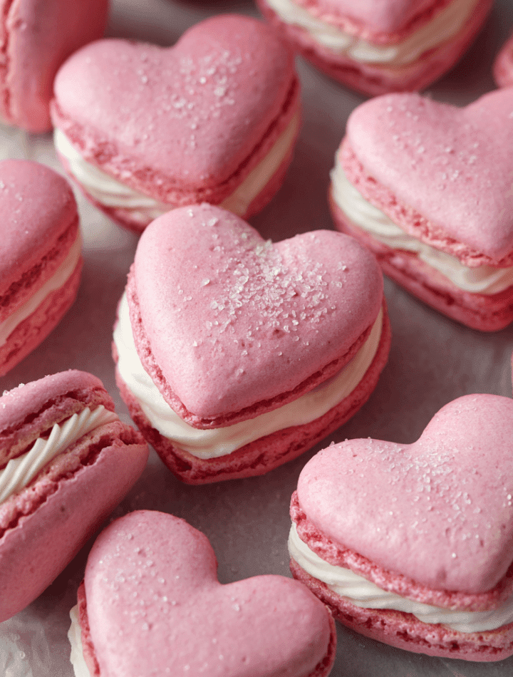 Heart-Shaped Vanilla Macarons with Buttercream