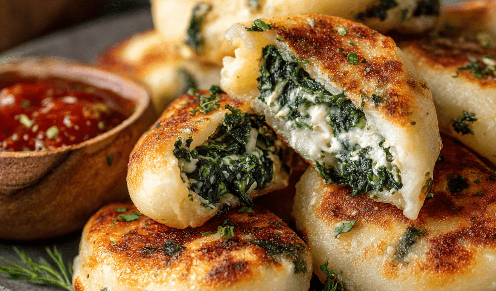 Creamy Spinach-Stuffed Potato Pockets