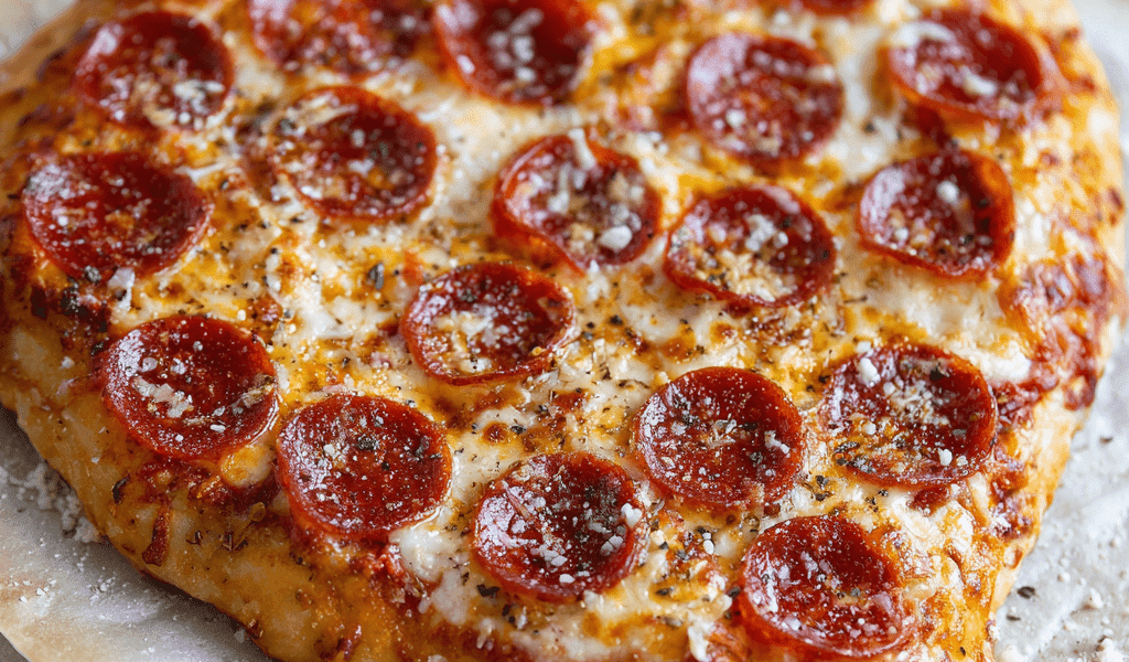 Heart-Shaped Pepperoni Pizza