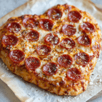 Heart-Shaped Pepperoni Pizza