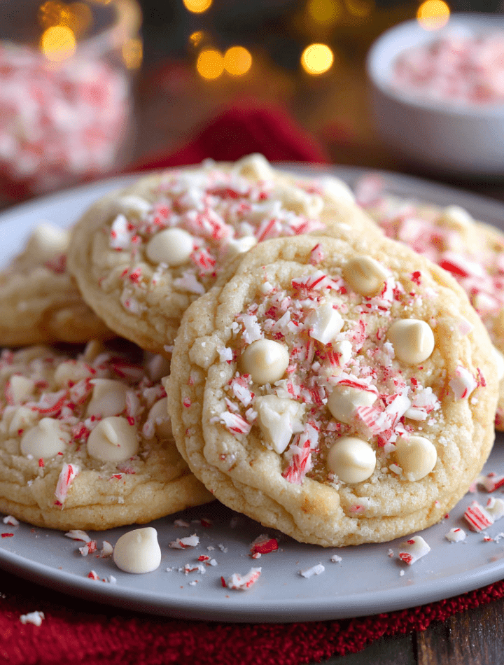 White Chocolate Candy Cane Cookies