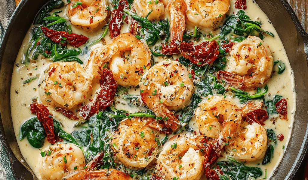 Creamy Tuscan Shrimp with Garlic