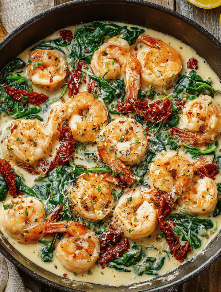 Creamy Tuscan Shrimp with Garlic