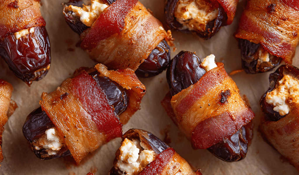 Bacon-Wrapped Dates with Goat Cheese