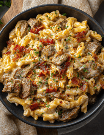 CHEESY CAJUN STEAK ALFREDO