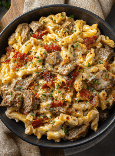CHEESY CAJUN STEAK ALFREDO