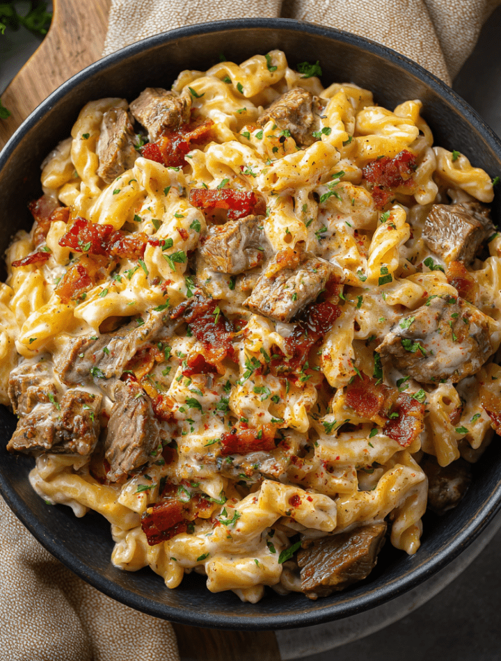 CHEESY CAJUN STEAK ALFREDO