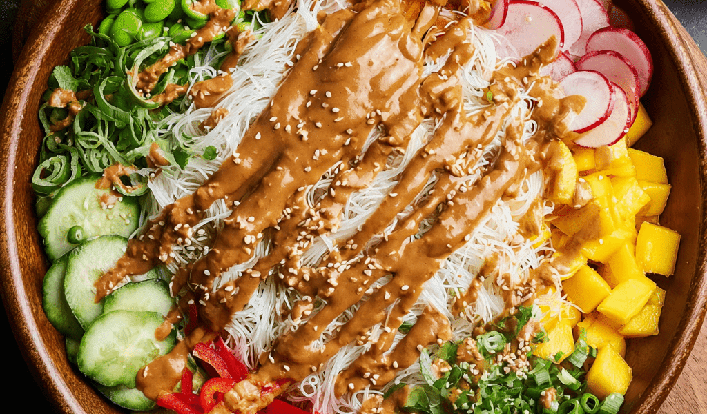 SPRING ROLL SALAD WITH PEANUT SAUCE