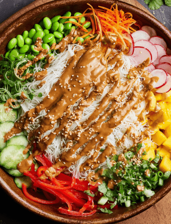 SPRING ROLL SALAD WITH PEANUT SAUCE