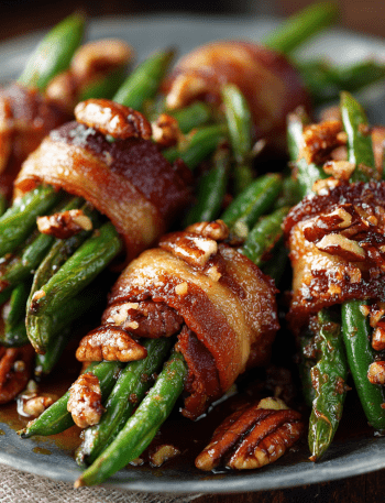 Maple Pecan Green Bean Bundles