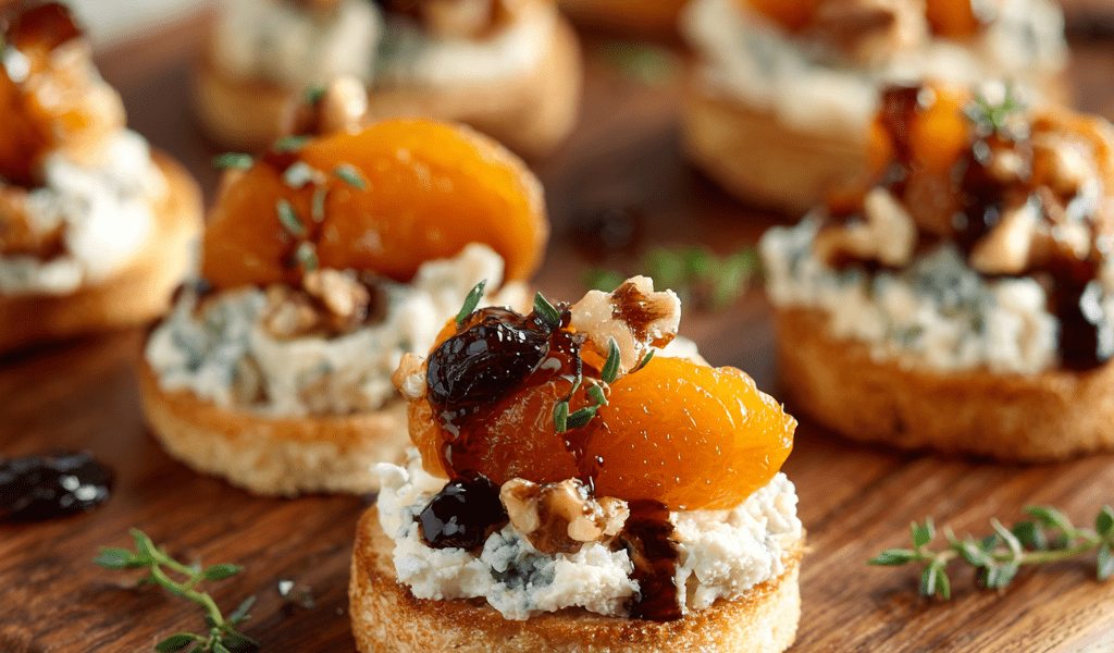Dried Apricot & Blue Cheese Canapés