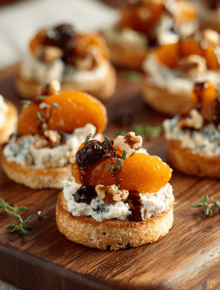 Dried Apricot & Blue Cheese Canapés