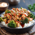 Sticky Chicken & Broccoli Bowls with Spicy Mayo