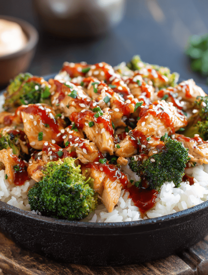 Sticky Chicken & Broccoli Bowls with Spicy Mayo