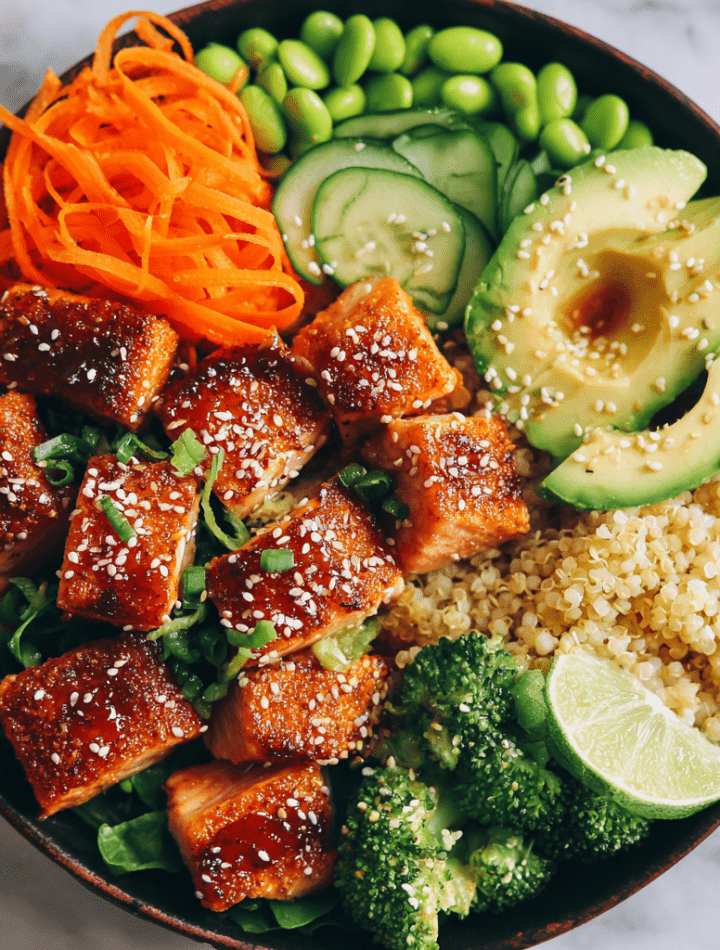Honey Garlic Salmon Bites Bowl