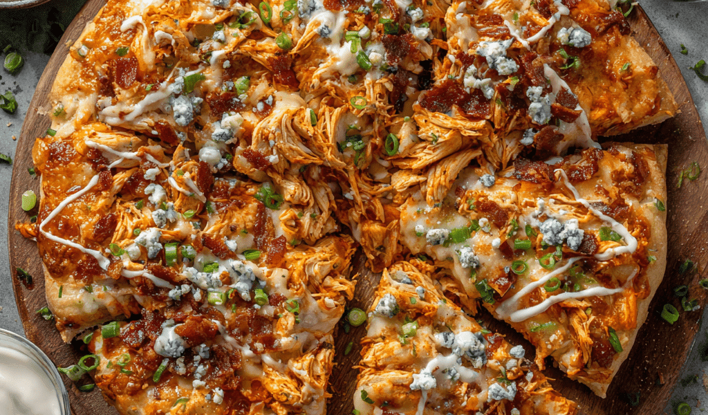 Loaded Buffalo Chicken Pizza