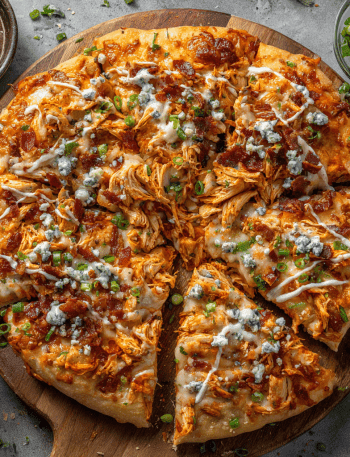 Loaded Buffalo Chicken Pizza