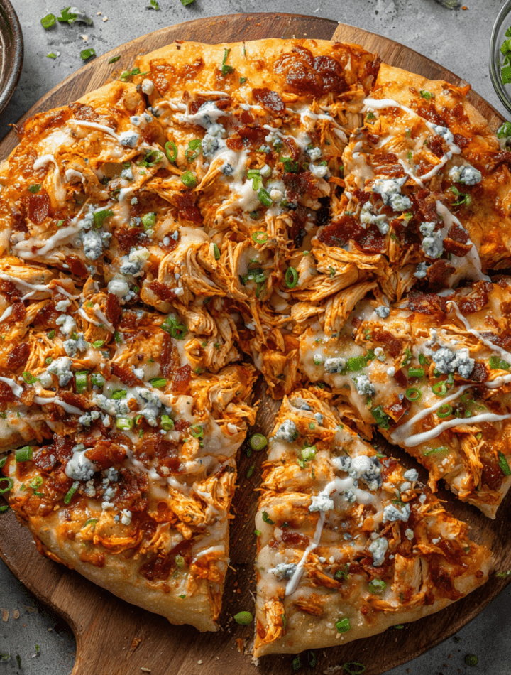 Loaded Buffalo Chicken Pizza