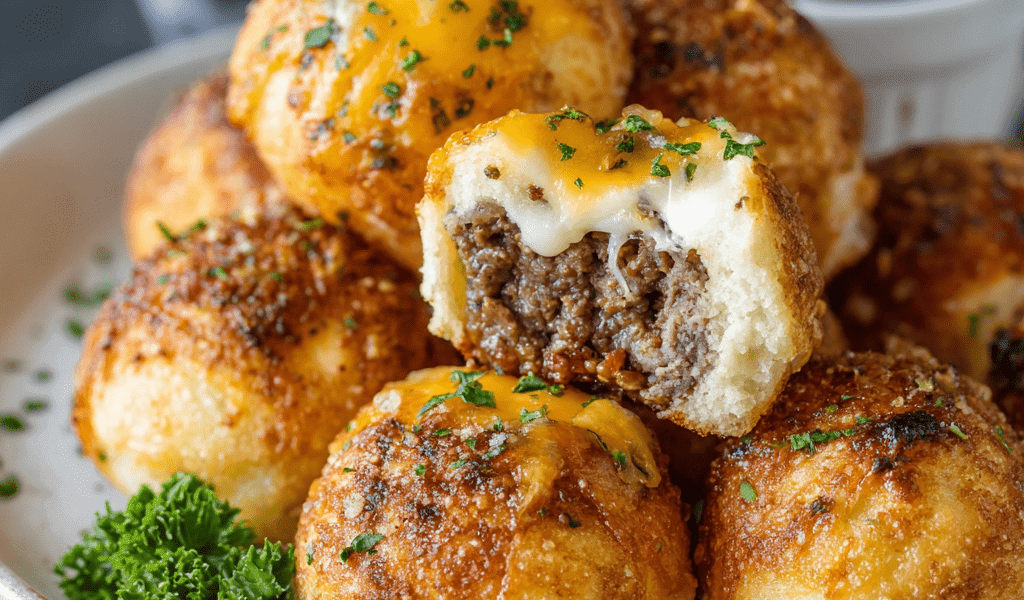 Garlic Parmesan Cheeseburger Bombs