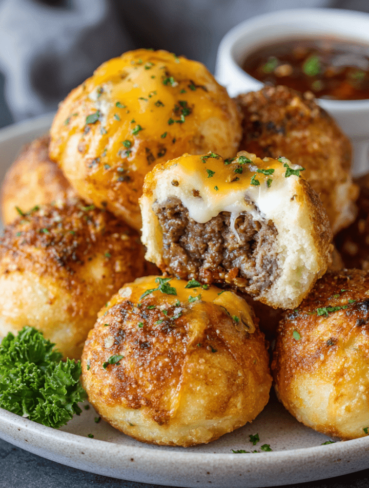 Garlic Parmesan Cheeseburger Bombs