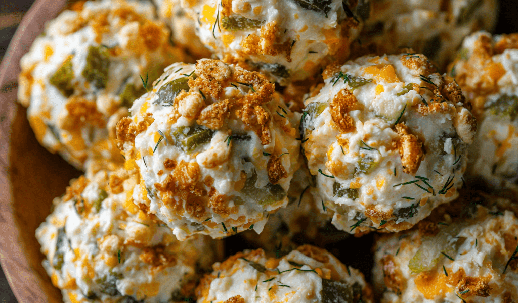 Dill Pickle Cheese Ball Bites