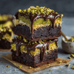 Fudgy Pistachio Kataifi Brownies