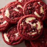 NYC Red Velvet Cookies with Cream Cheese Swirl