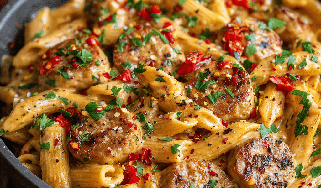 High-Protein Spicy Sausage Pasta