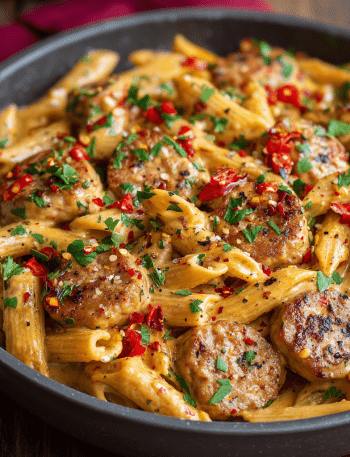 High-Protein Spicy Sausage Pasta