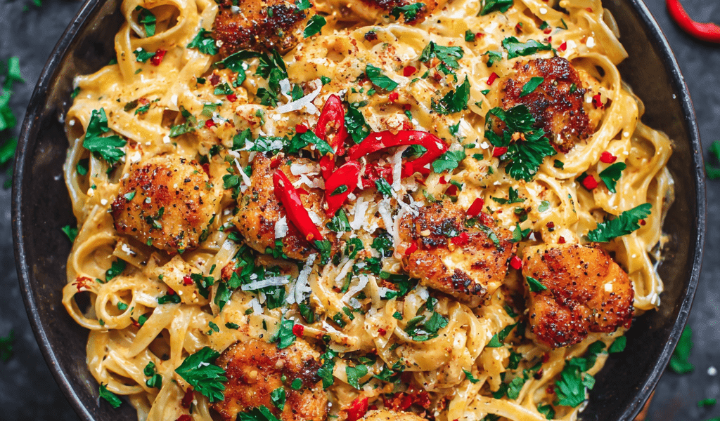 Sweet & Spicy Garlic Chicken Pasta Bowl