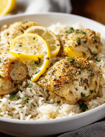 Slow Cooker Lemon Herb Chicken and Rice