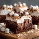Hot Chocolate Brownies with Marshmallow Frosting