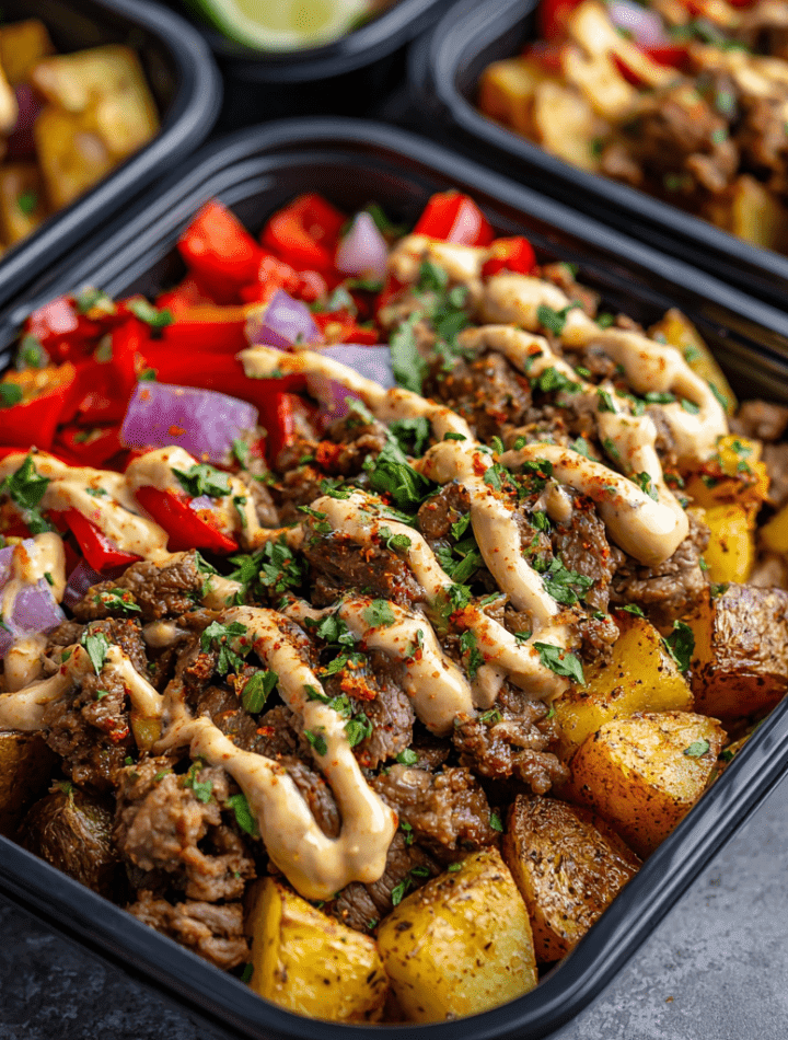 Fajita Beef Taco Meal Prep Bowls