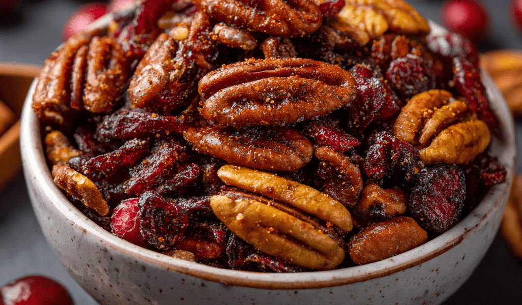Spicy Pecans with Cranberries