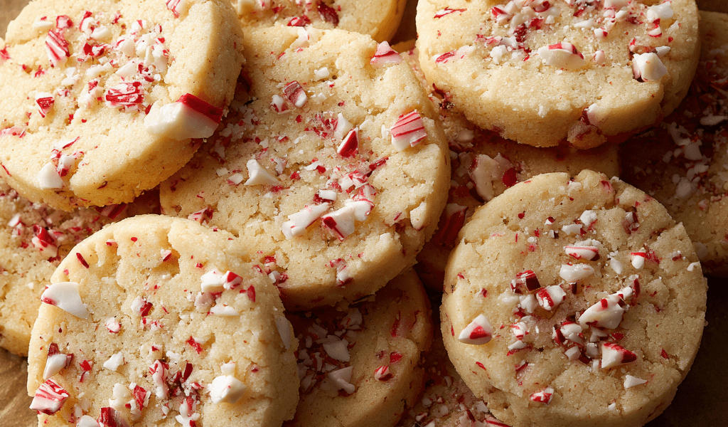 Peppermint Shortbread Cookies