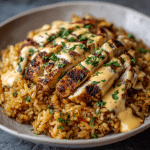 Easy Grilled Chicken Cheesy Rice