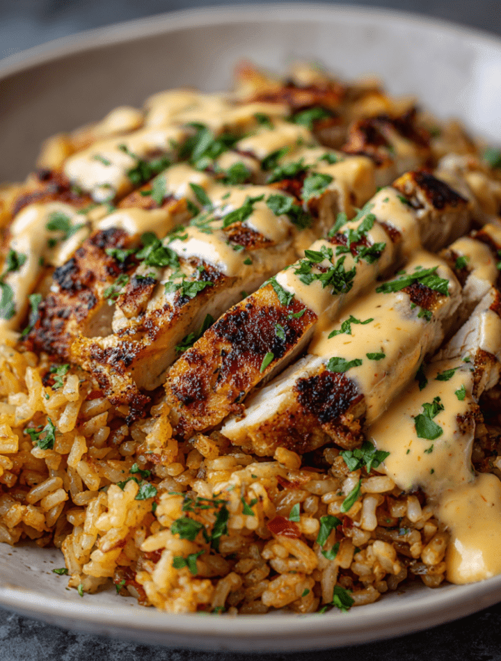 Easy Grilled Chicken Cheesy Rice