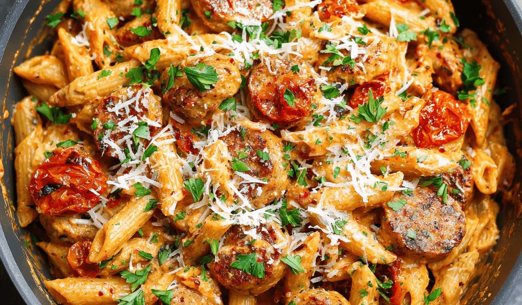 Spicy Creamy Chicken Sausage Pasta