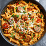 Spicy Creamy Chicken Sausage Pasta
