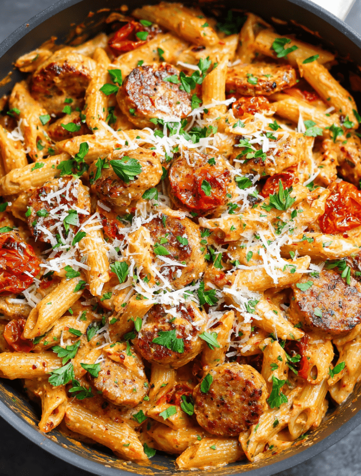 Spicy Creamy Chicken Sausage Pasta