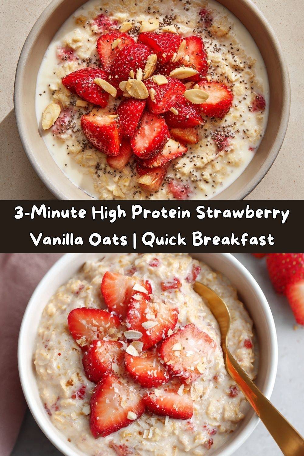 3-Minute High Protein Strawberry Vanilla Oats