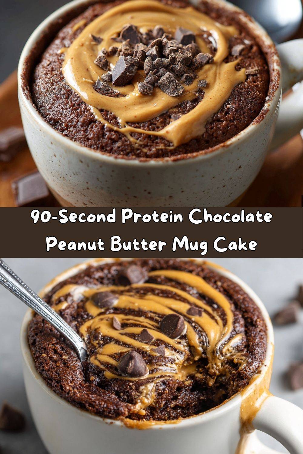 PROTEIN CHOCOLATE PEANUT BUTTER MUG CAKE