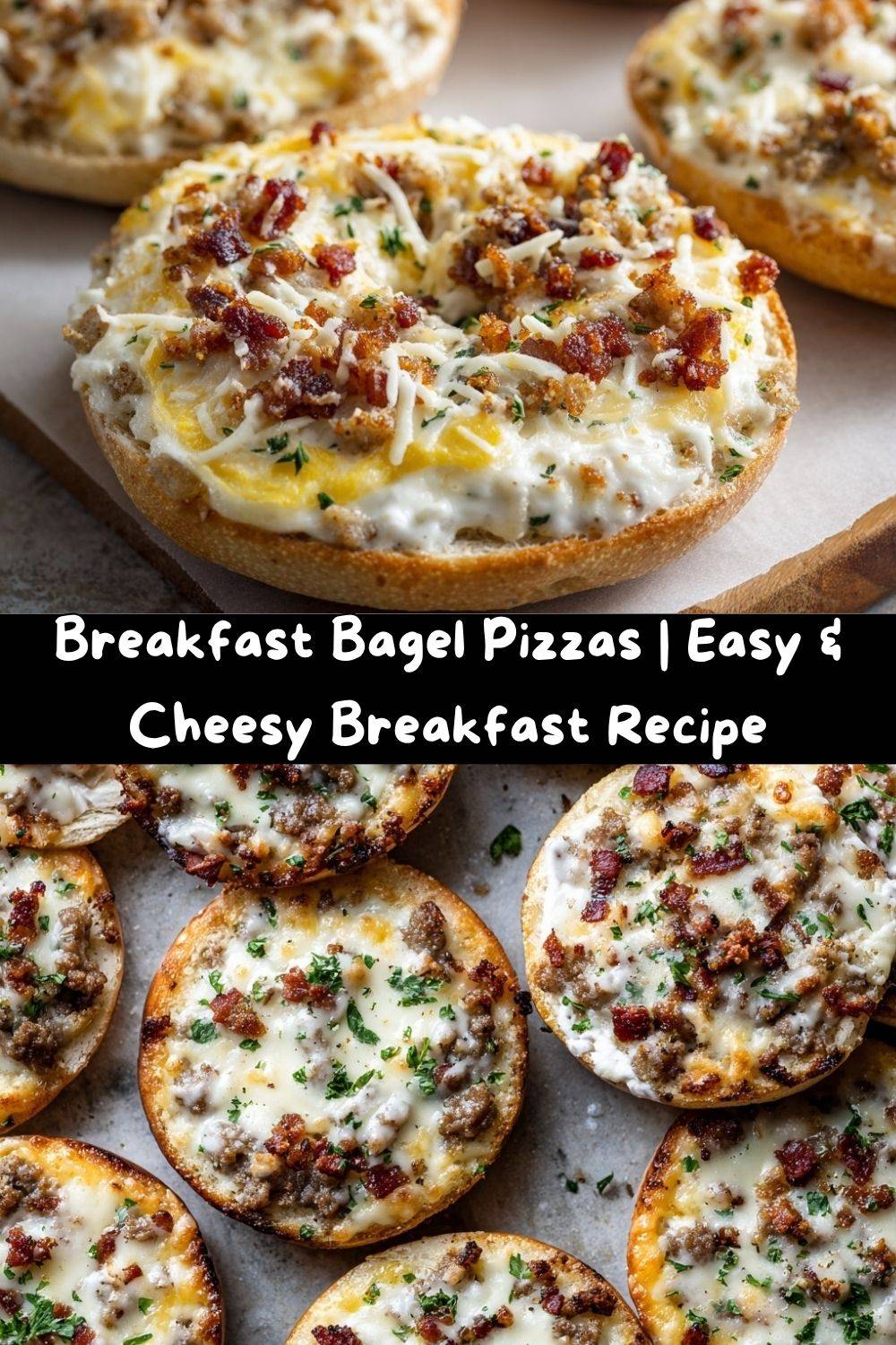 Breakfast Bagel Pizzas