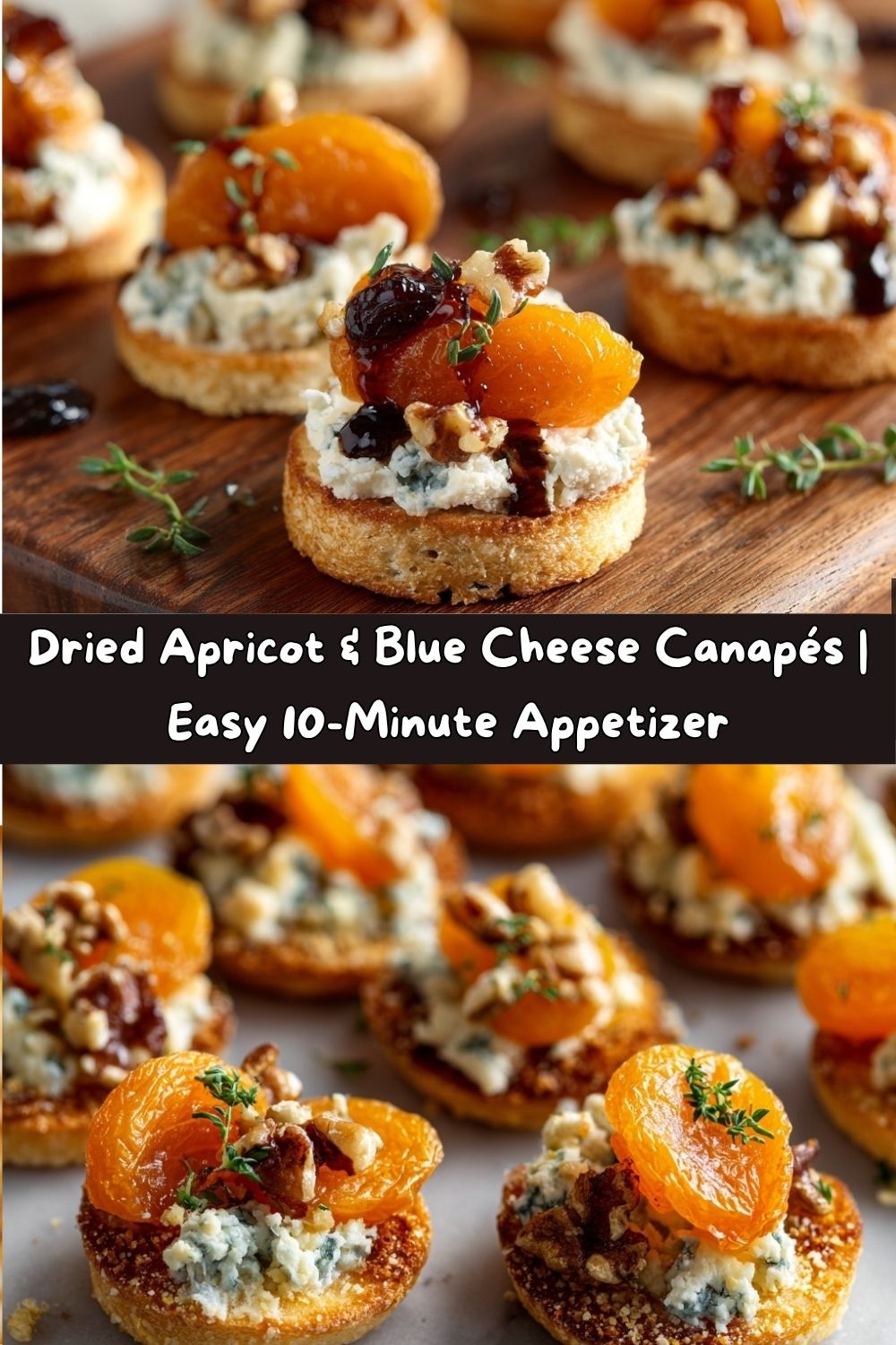 Dried Apricot & Blue Cheese Canapés