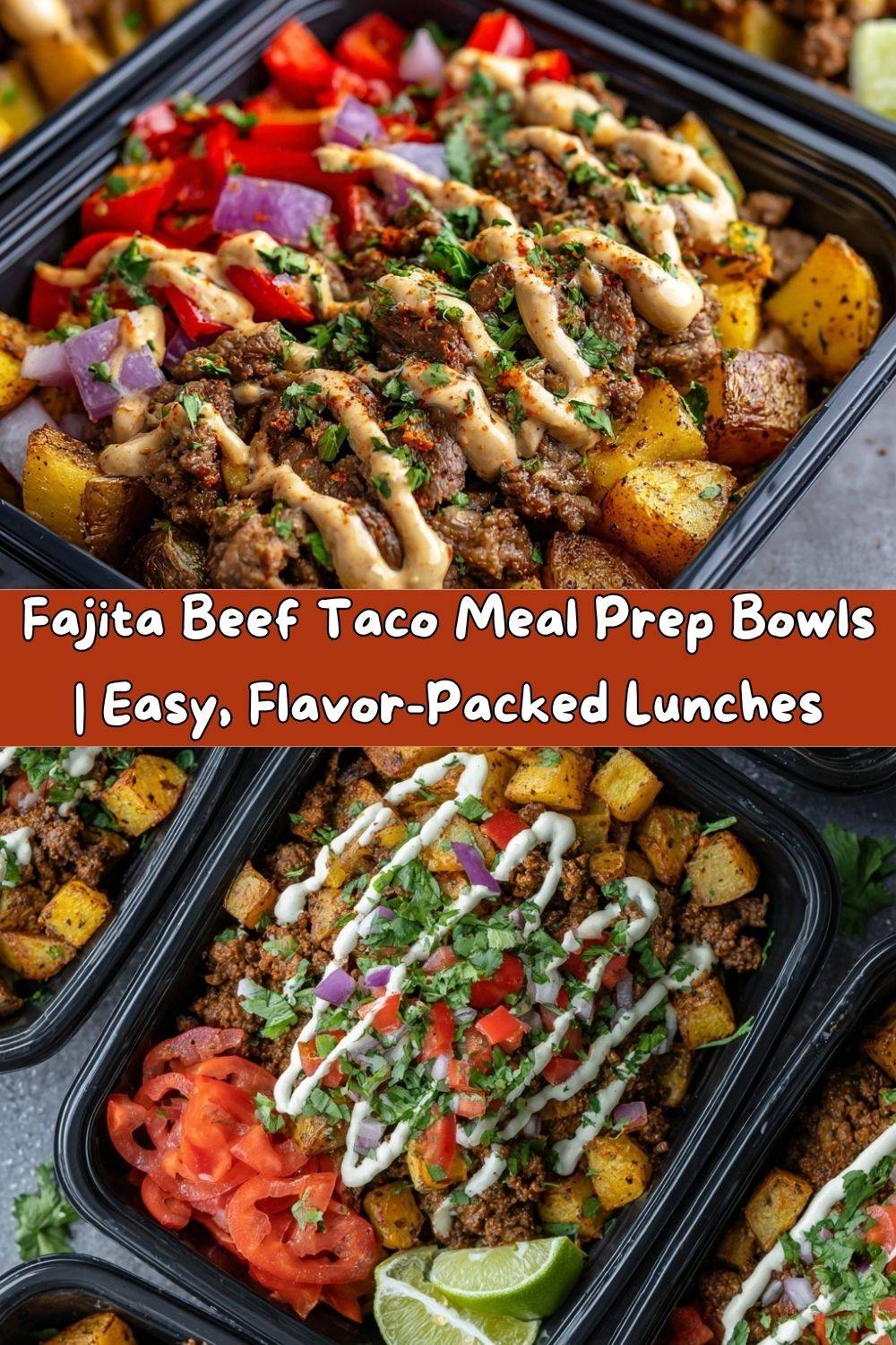 Fajita Beef Taco Meal Prep Bowls