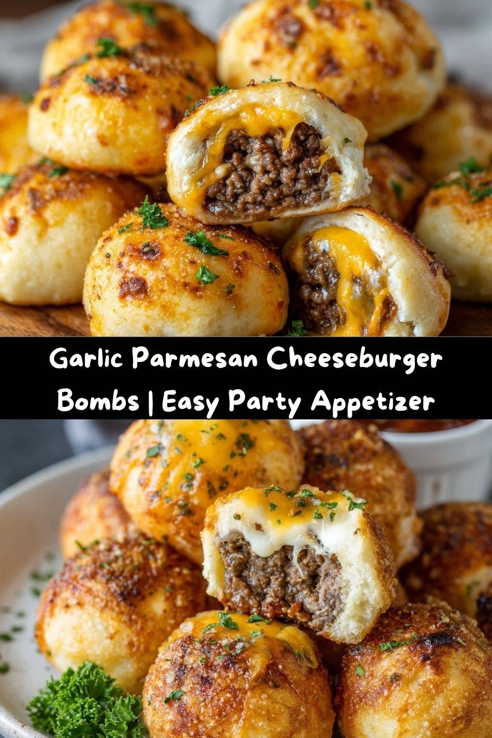 Garlic Parmesan Cheeseburger Bombs