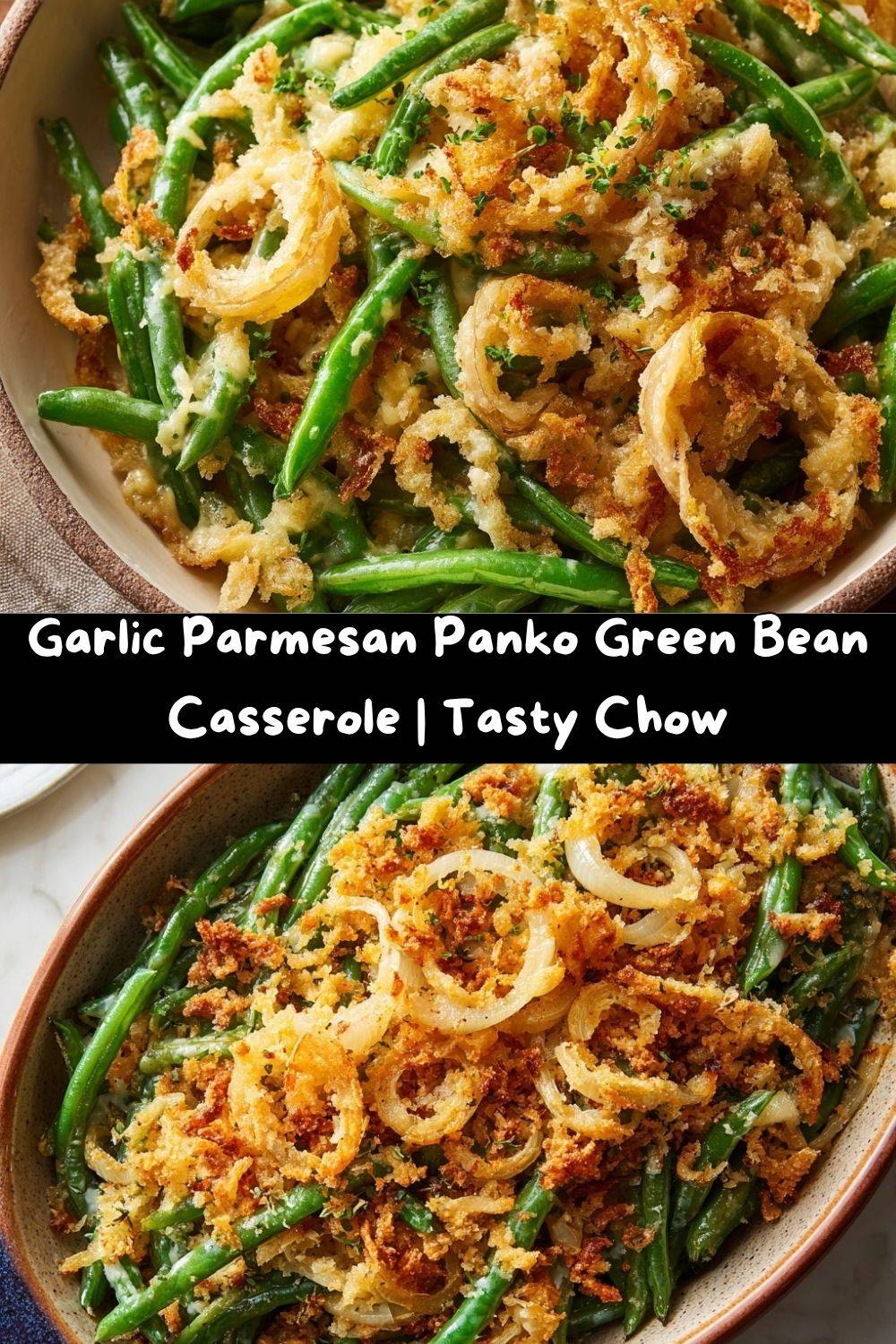 Garlic-Parmesan Panko Green Bean Casserole