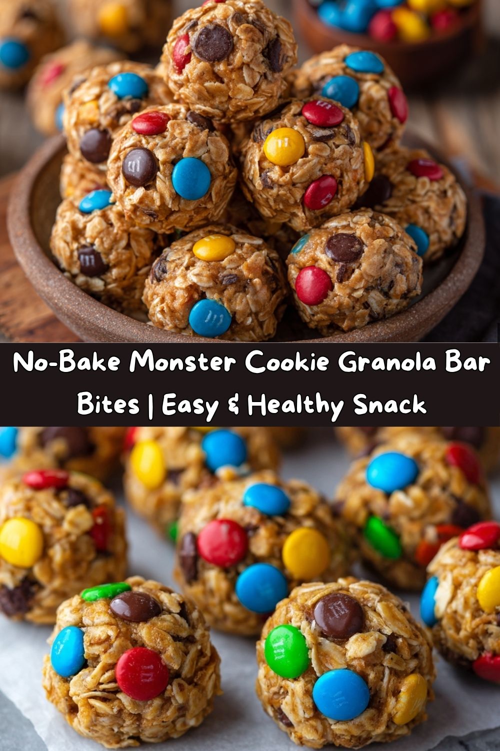 Monster Cookie Granola Bar Bites