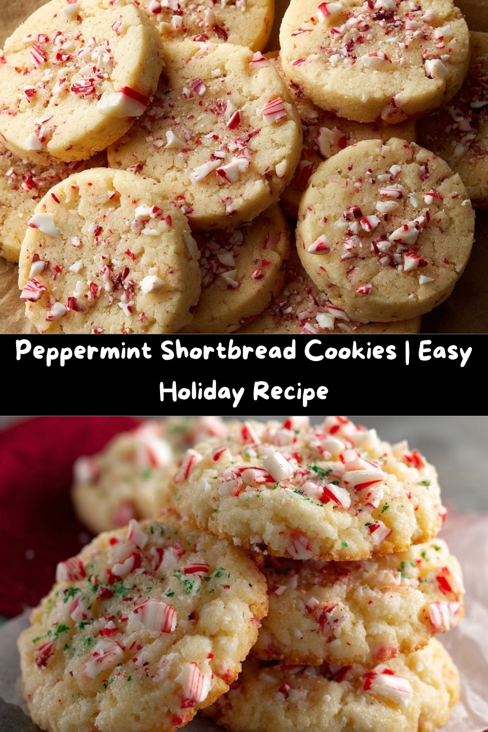 Peppermint Shortbread Cookies